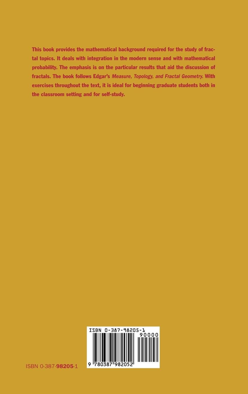 Rückseitencover Integral, Probability, and Fractal Measures