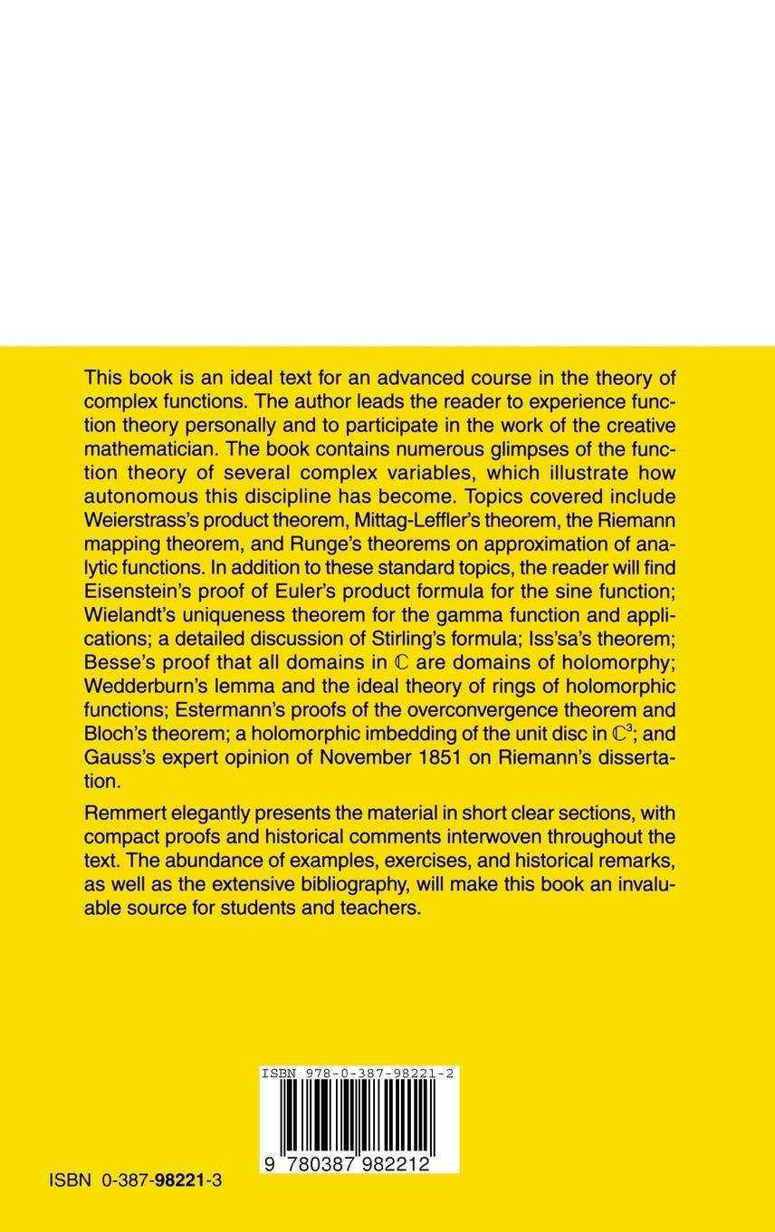 Rückseitencover Classical Topics in Complex Function Theory