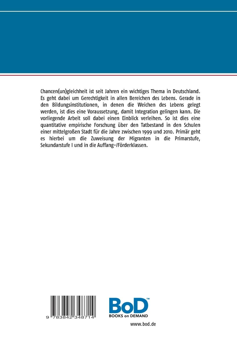 Rückseitencover Chancen(un)gleichheit in der Schule