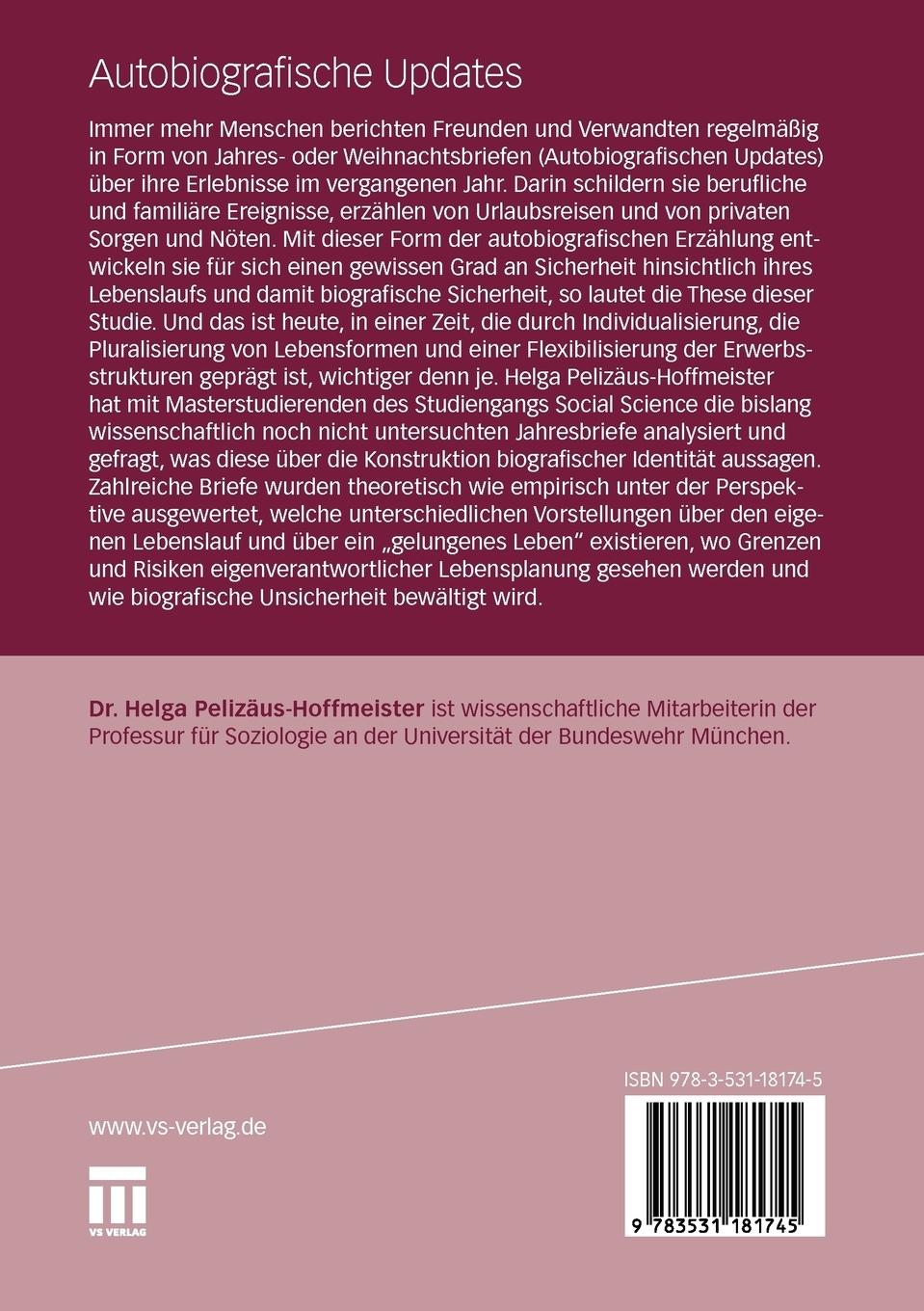 Rückseitencover Autobiografische Updates