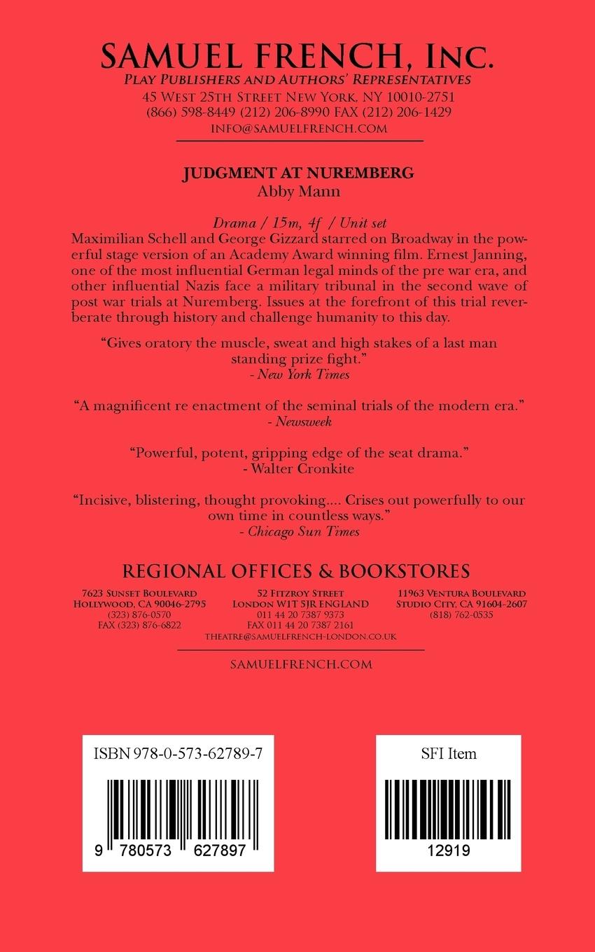 Rückseitencover Judgment at Nuremberg