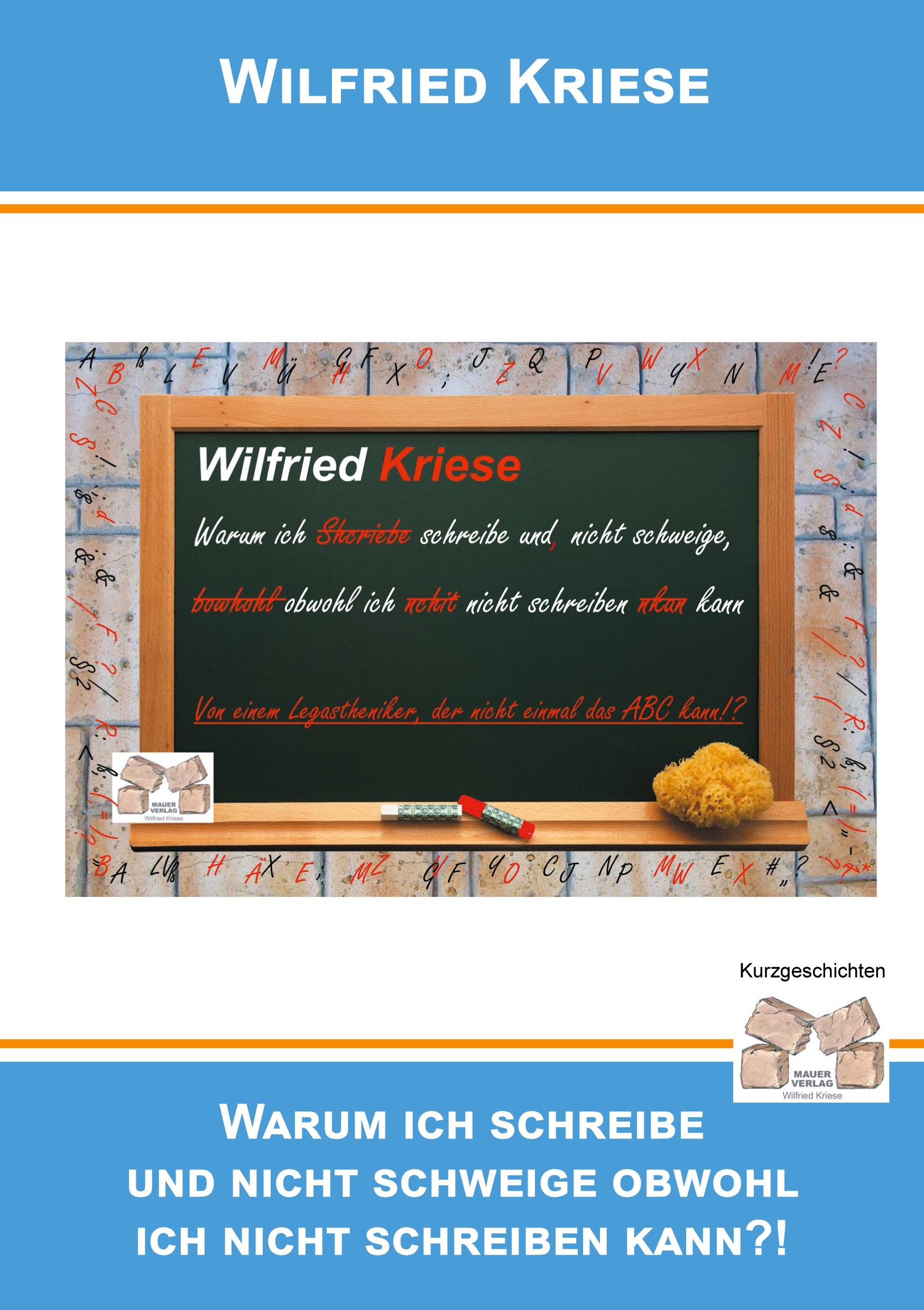 Vorderes Coverbild Warum ich schreibe und nicht schweige, obwohl ich nicht schreiben kann