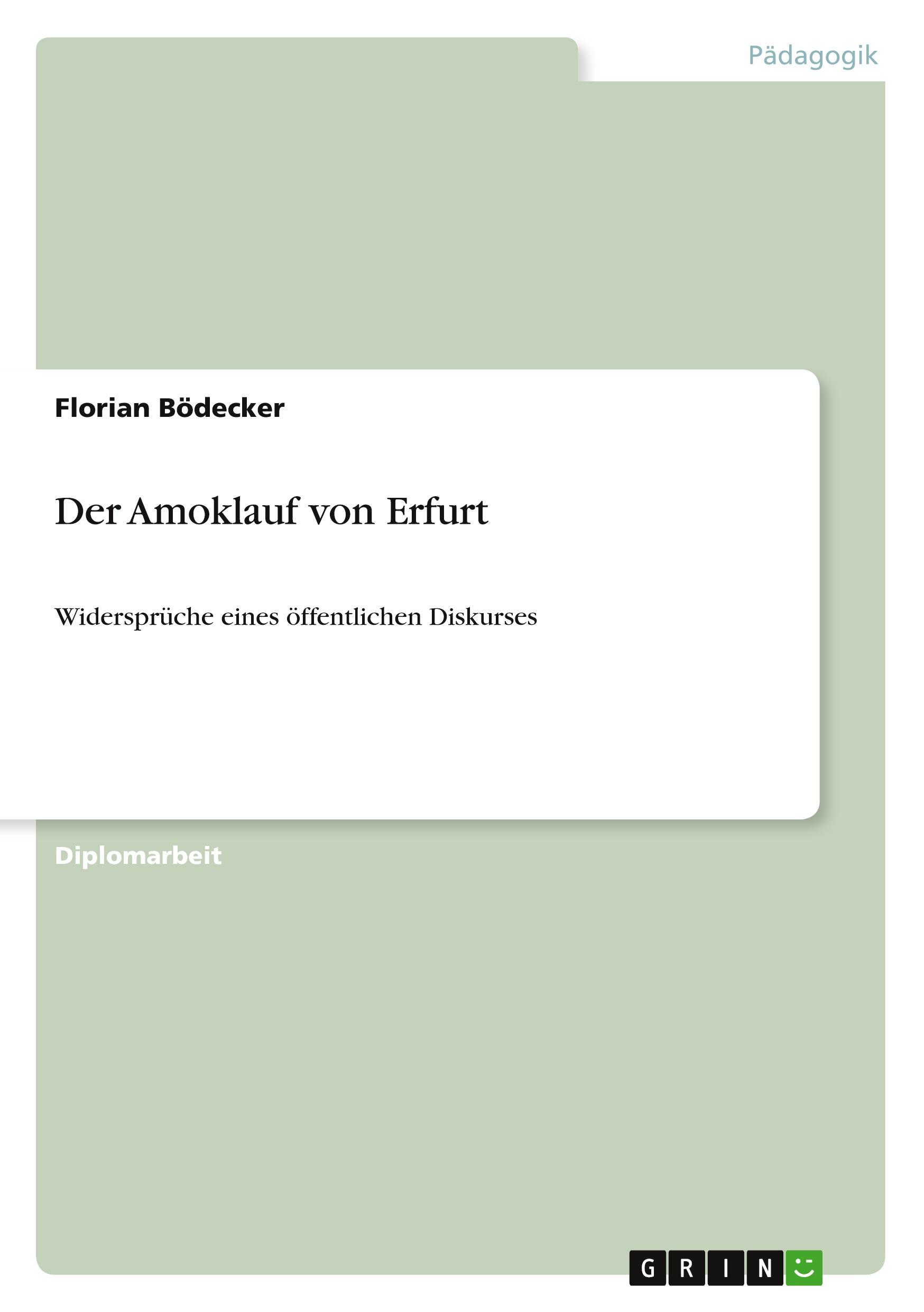 Vorderes Coverbild Der Amoklauf von Erfurt