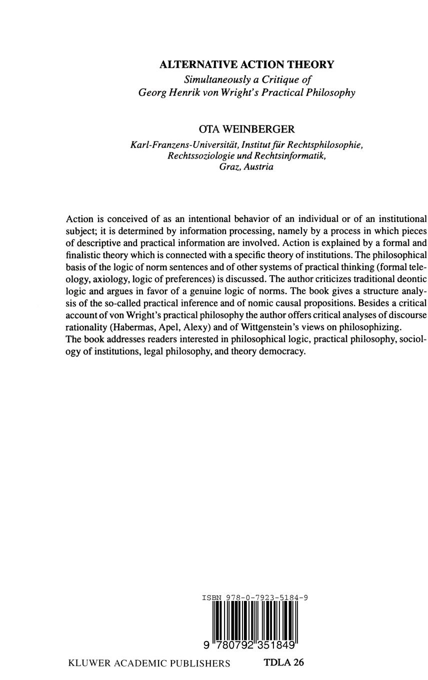 Rückseitencover Alternative Action Theory