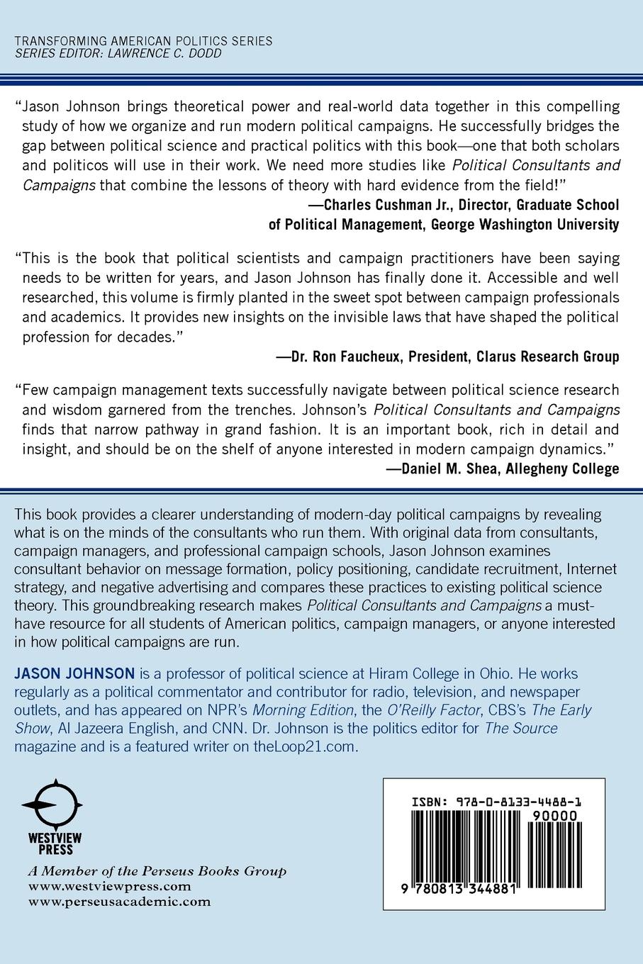 Rückseitencover Political Consultants and Campaigns