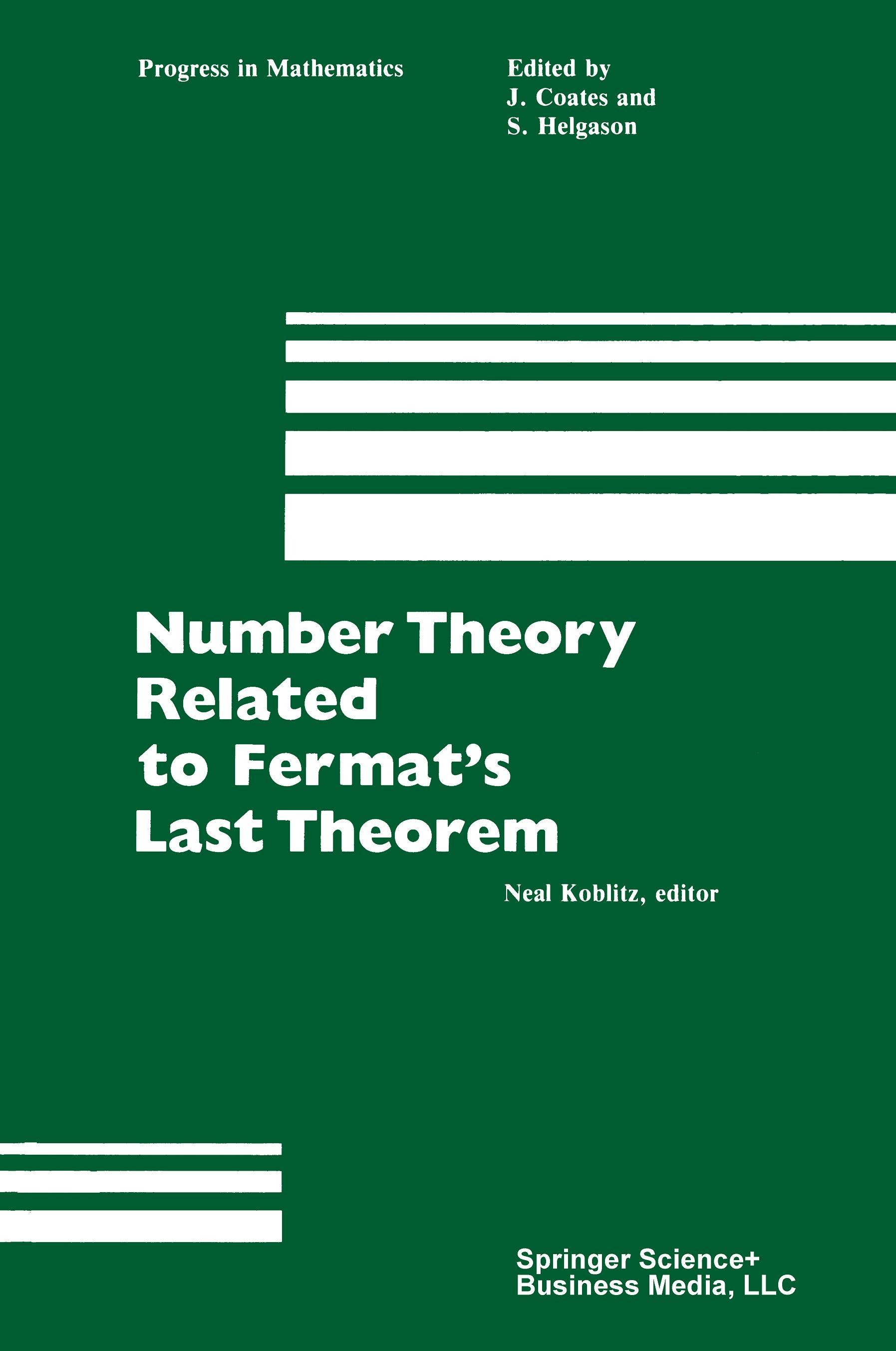 Vorderes Coverbild Number Theory Related to Fermat's Last Theorem