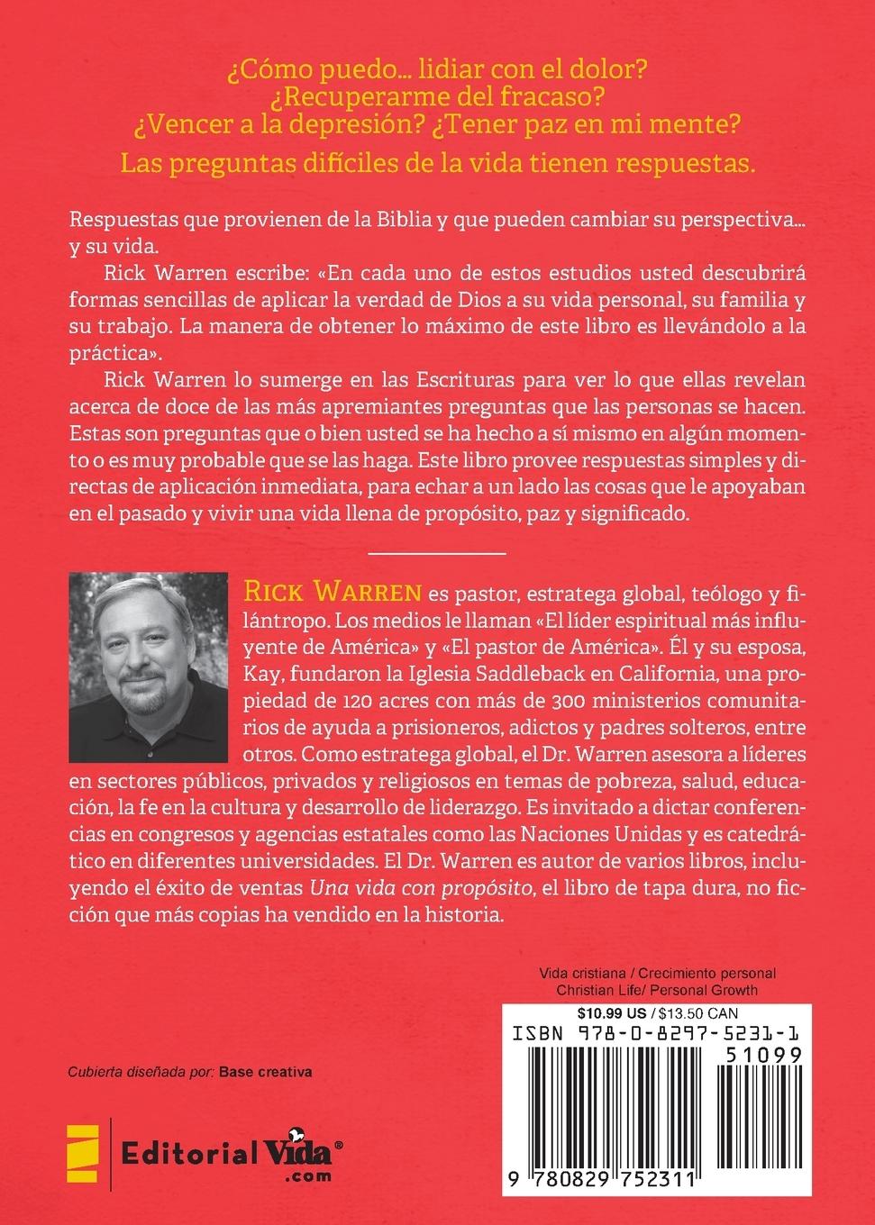 Rückseitencover El Respuestas a Las Dificultades de la Vida = Answer to Life's Difficult Questions