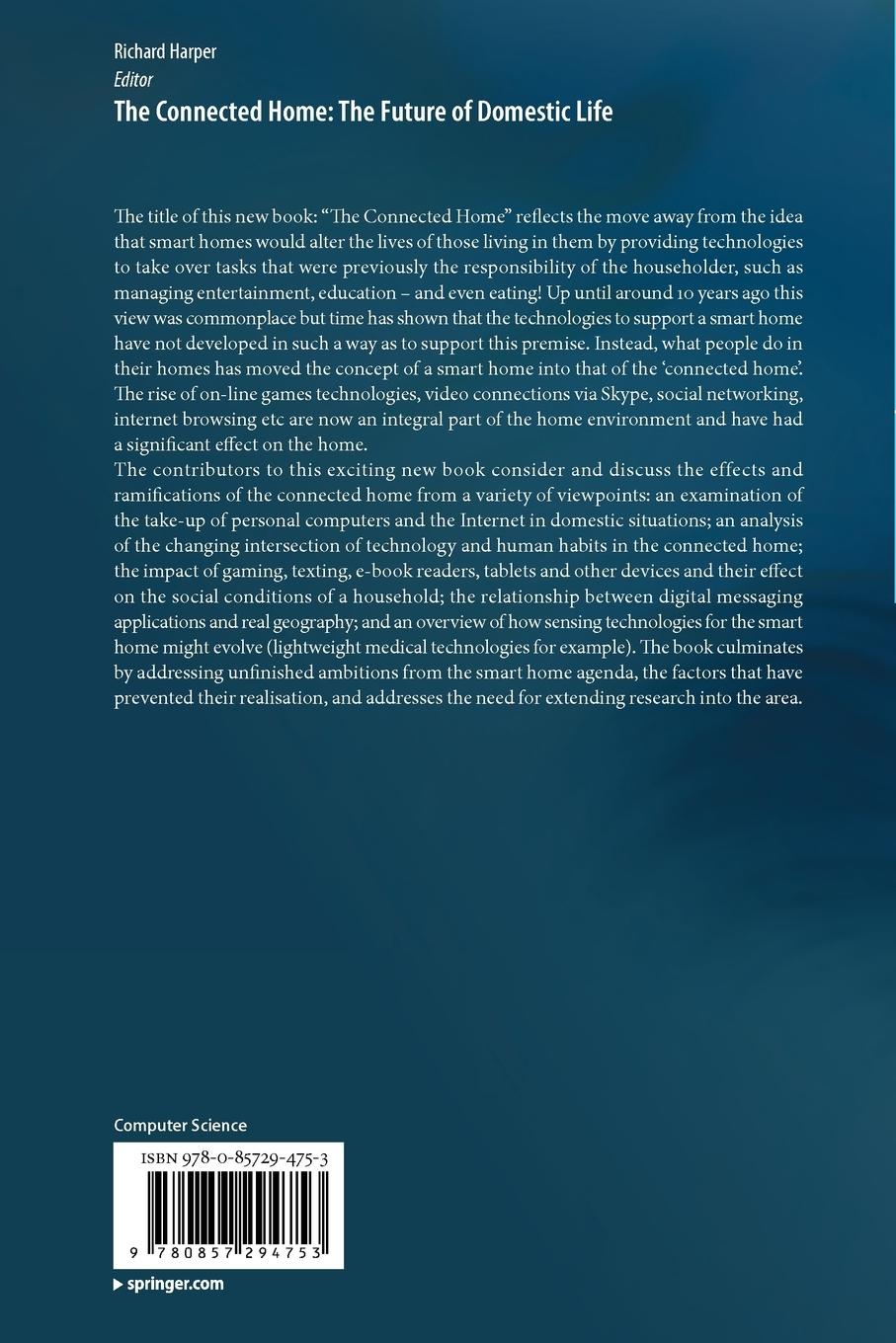 Rückseitencover The Connected Home: The Future of Domestic Life