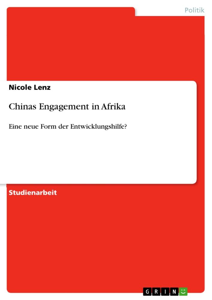 Vorderes Coverbild Chinas Engagement in Afrika