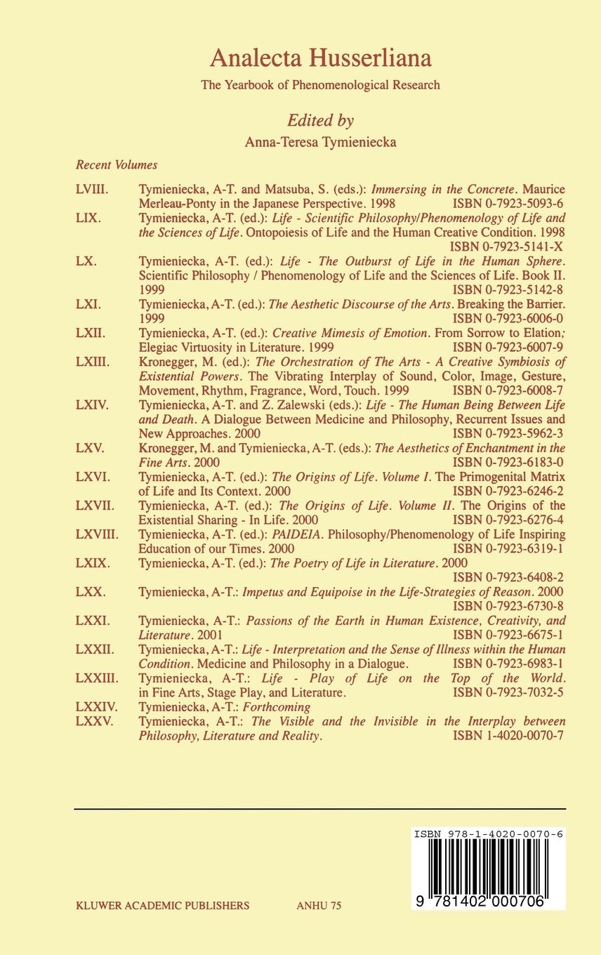 Rückseitencover The Visible and the Invisible in the Interplay Between Philosophy, Literature and Reality