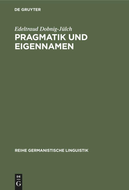 Vorderes Coverbild Pragmatik und Eigennamen