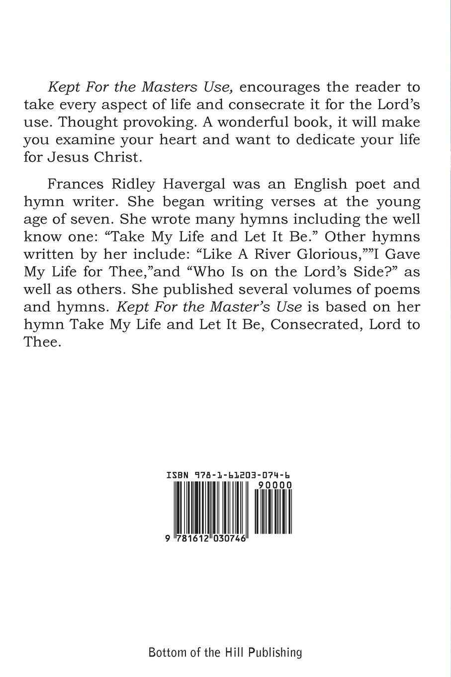 Rückseitencover Kept for the Master's Use