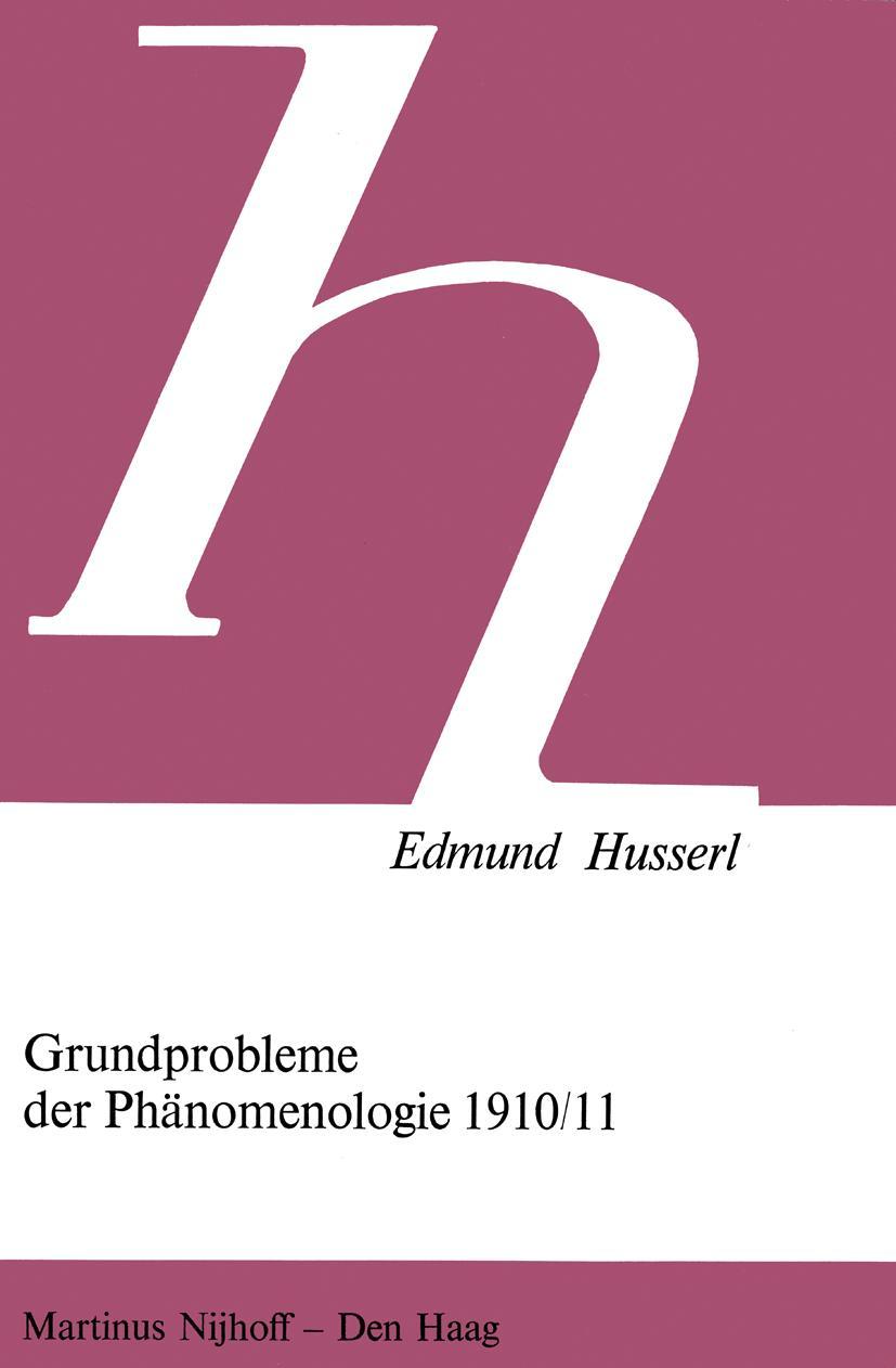 Vorderes Coverbild Grundprobleme der Phänomenologie 1910/11