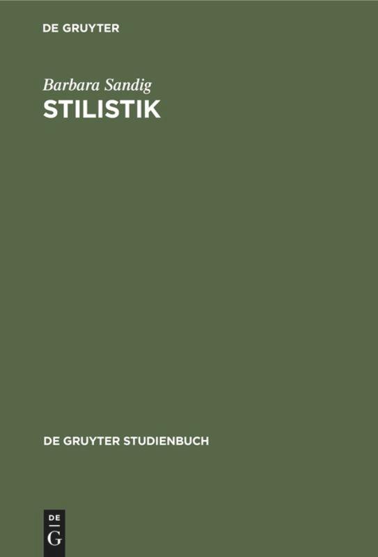 Vorderes Coverbild Stilistik