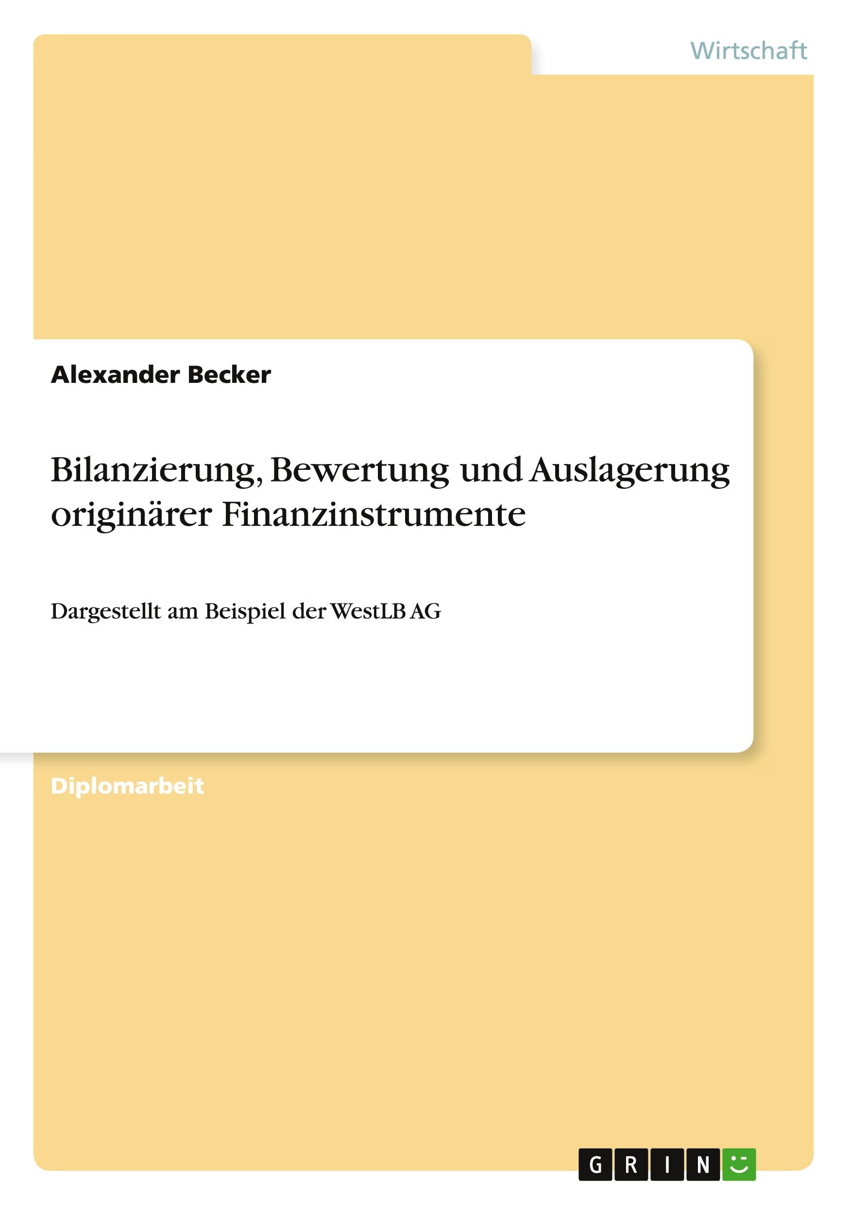 Vorderes Coverbild Bilanzierung, Bewertung und Auslagerung originärer Finanzinstrumente