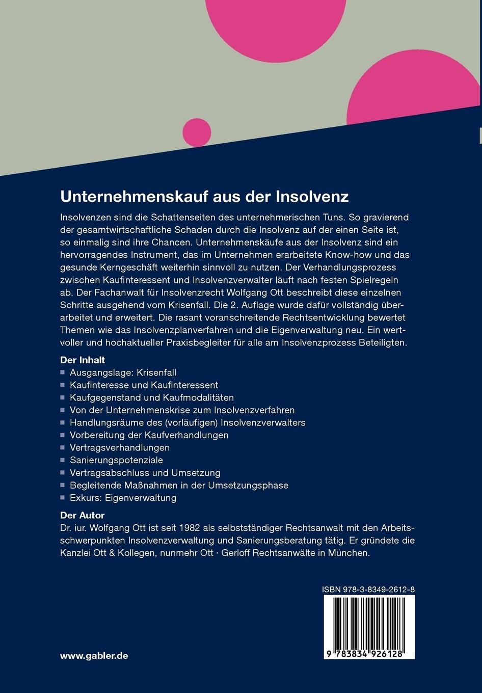 Rückseitencover Unternehmenskauf aus der Insolvenz