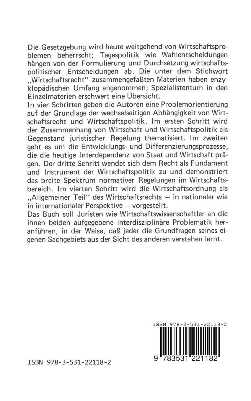Rückseitencover Wirtschaftsrecht