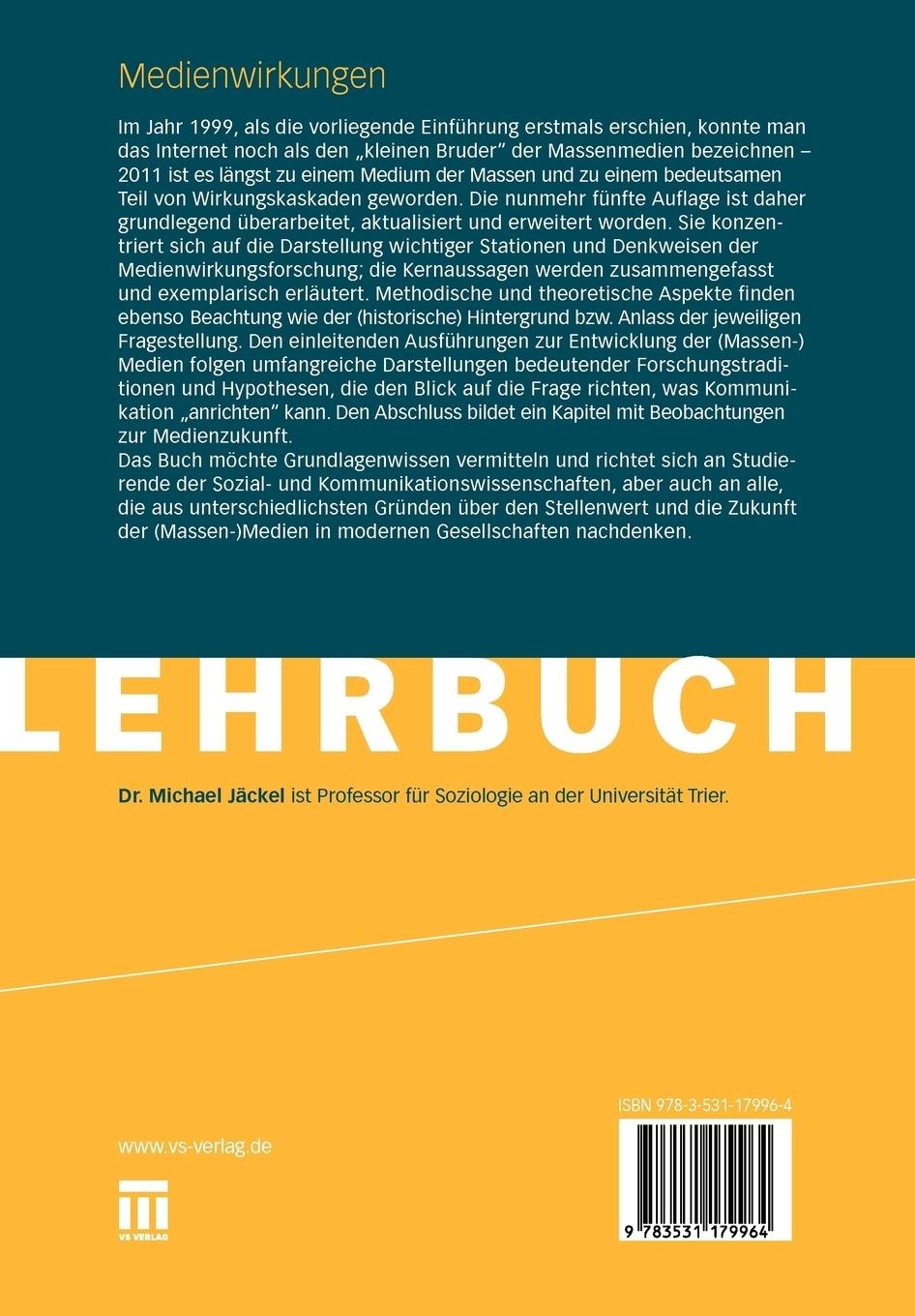 Rückseitencover Medienwirkungen