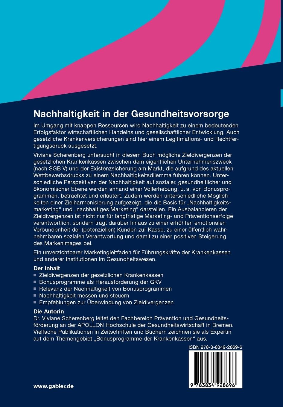 Rückseitencover Nachhaltigkeit in der Gesundheitsvorsorge