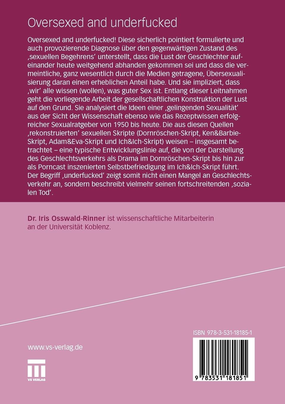 Rückseitencover Oversexed and underfucked