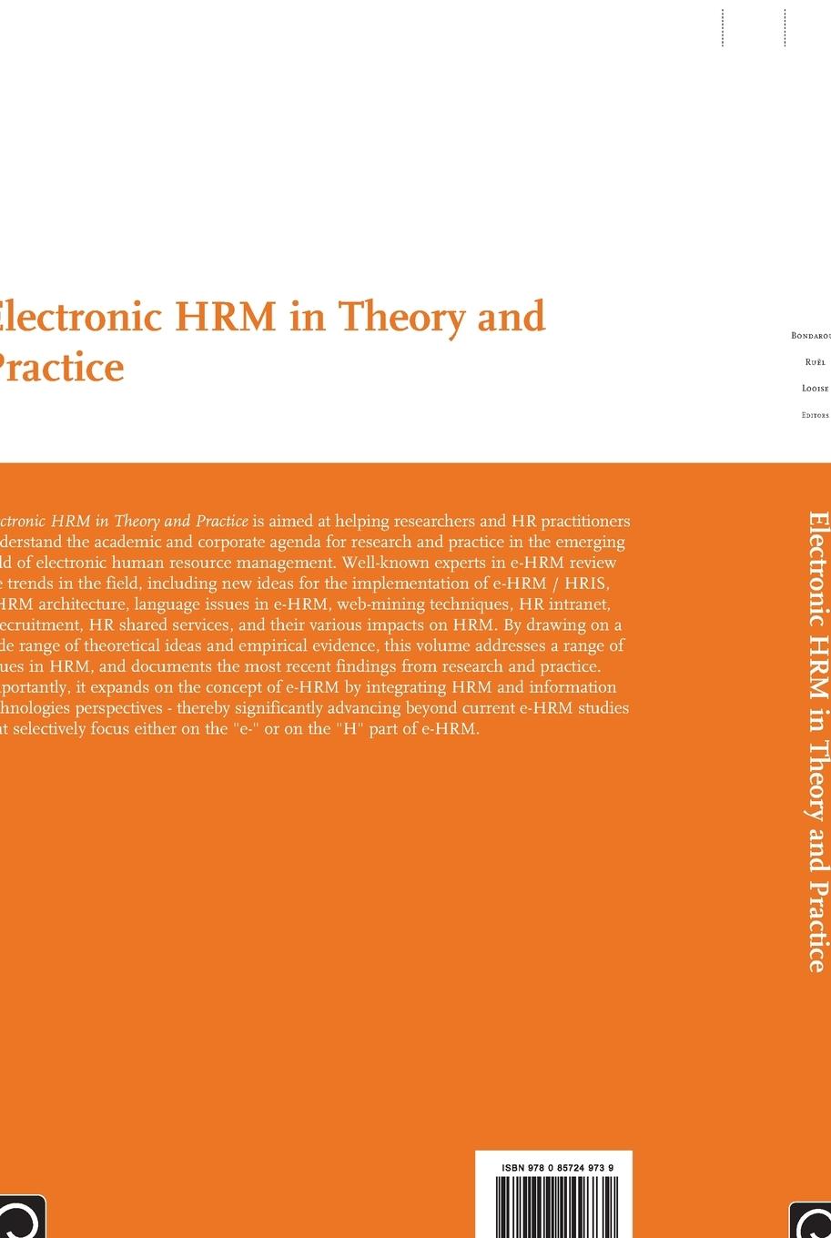 Rückseitencover Electronic HRM in Theory and Practice