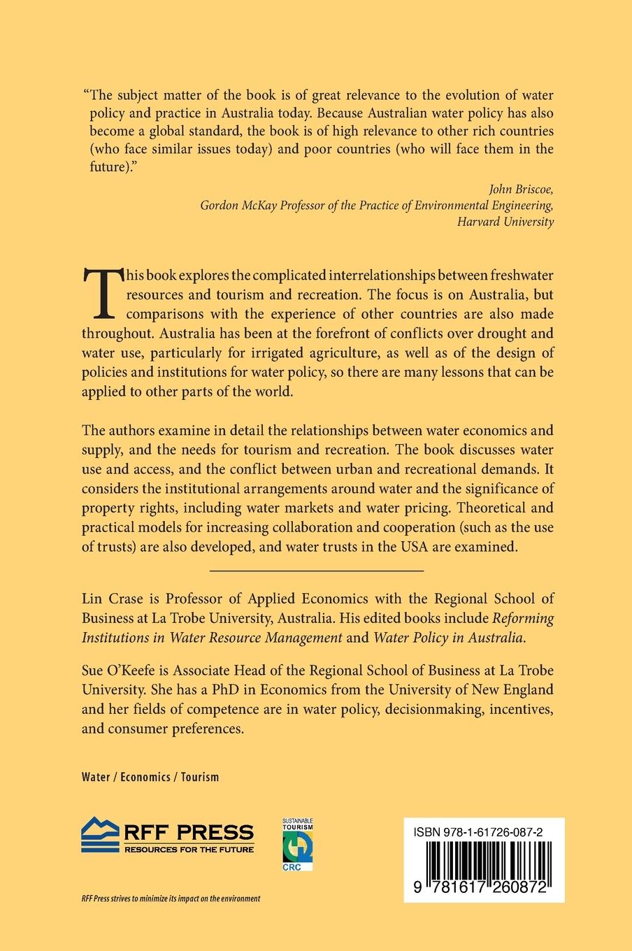 Rückseitencover Water Policy, Tourism, and Recreation