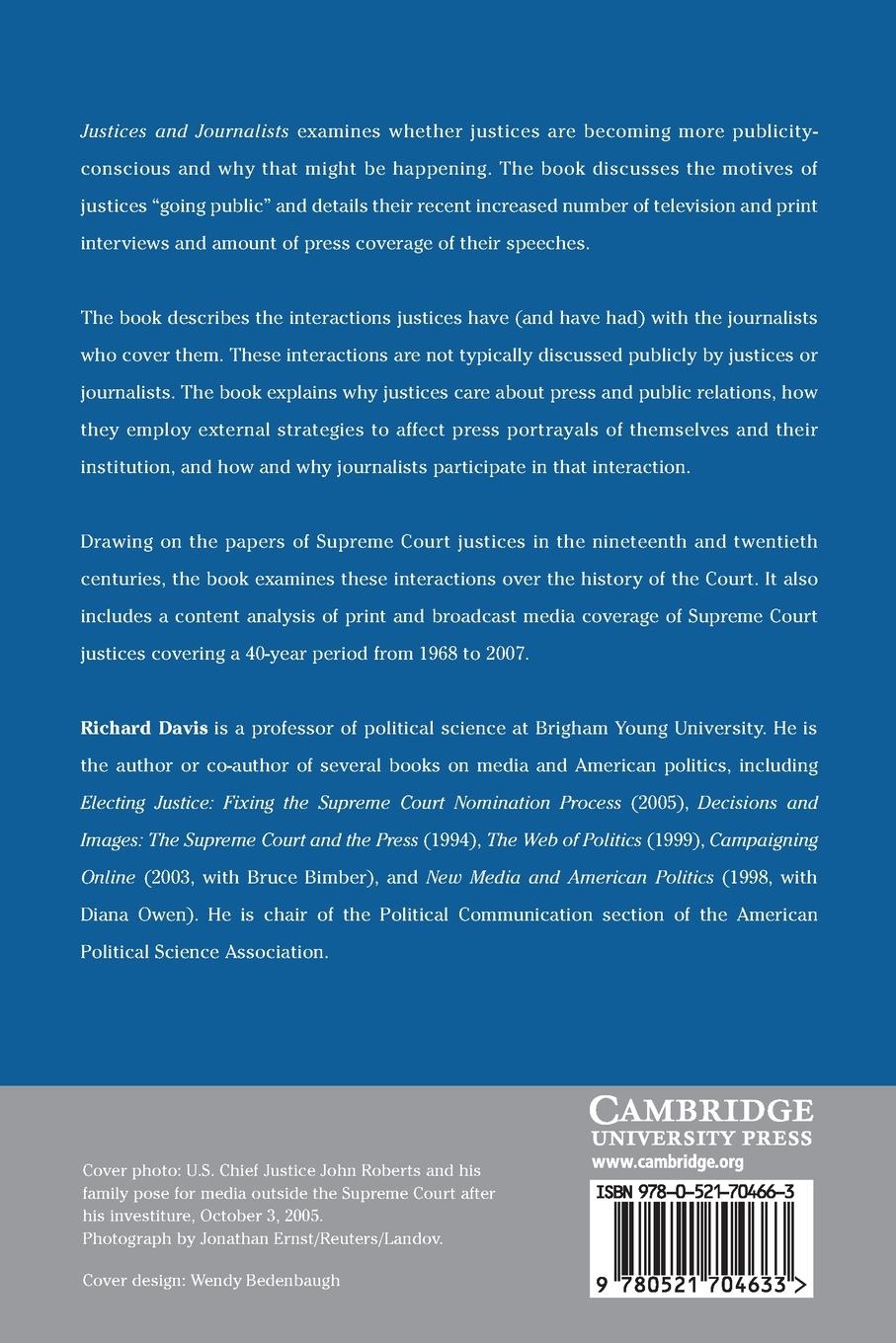 Rückseitencover Justices and Journalists