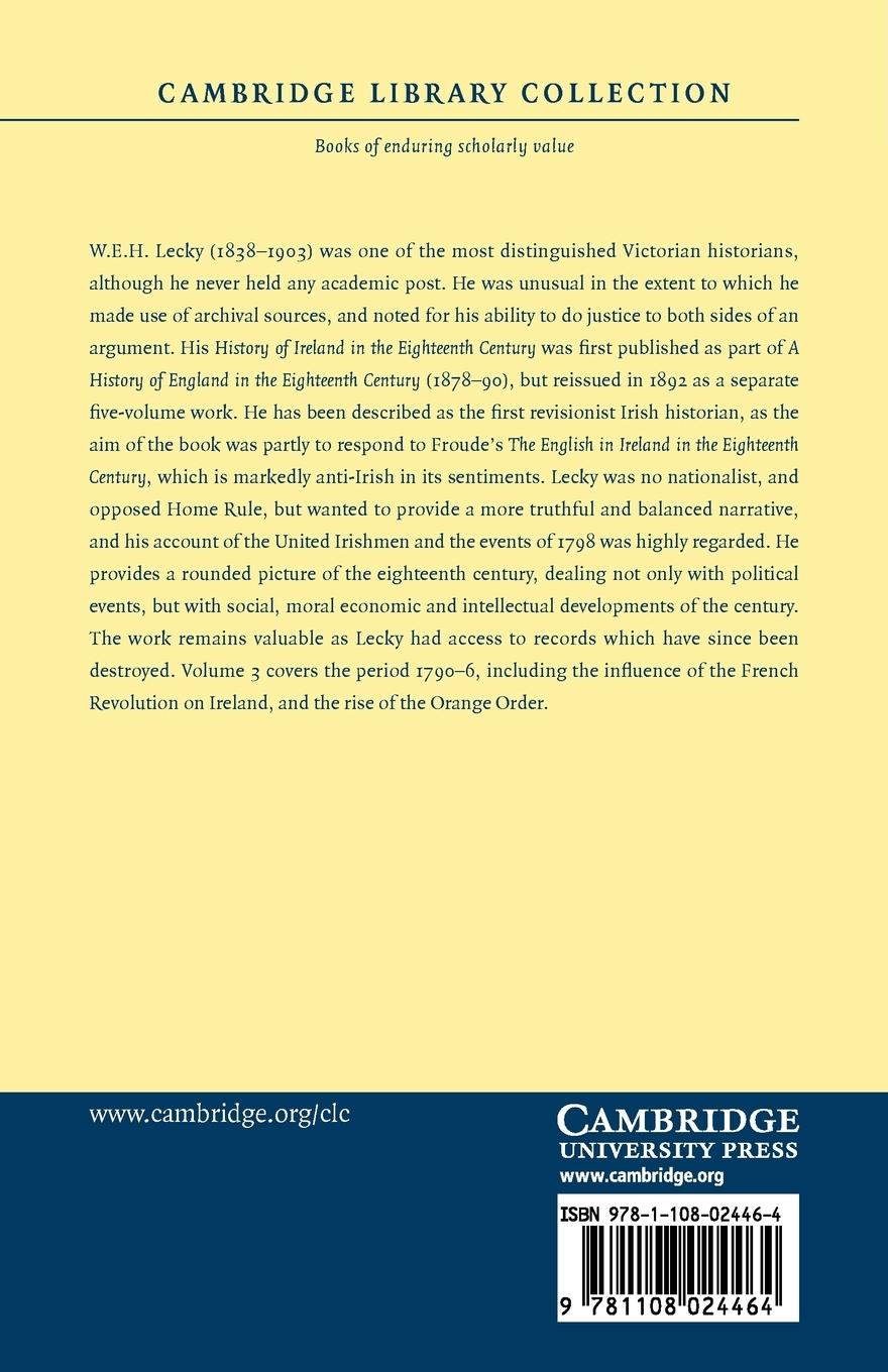 Rückseitencover A History of Ireland in the Eighteenth Century - Volume 3