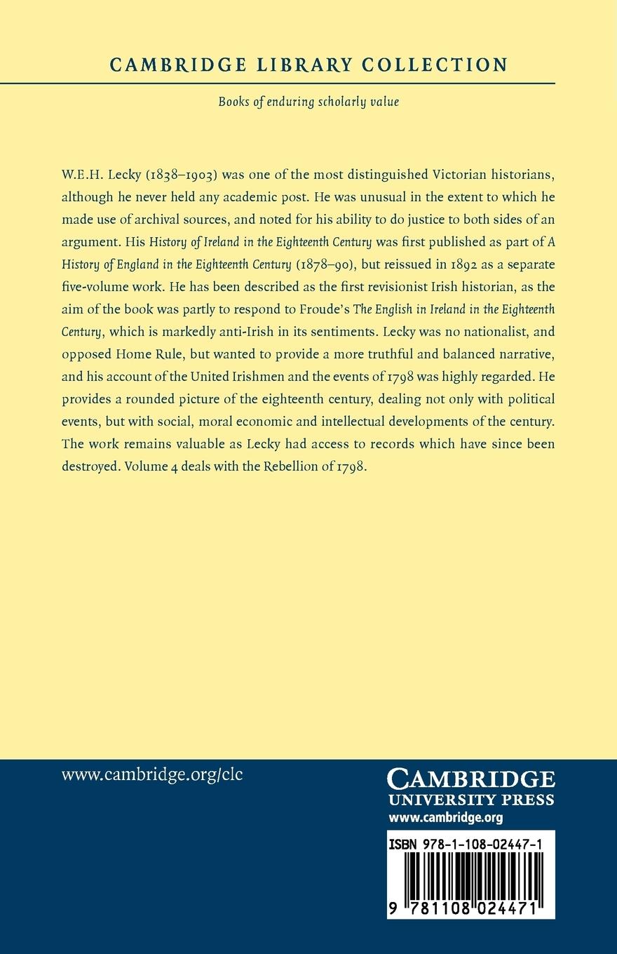 Rückseitencover A History of Ireland in the Eighteenth Century - Volume 4
