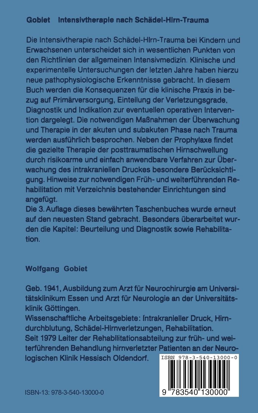 Rückseitencover Intensivtherapie nach Schädel-Hirn-Trauma
