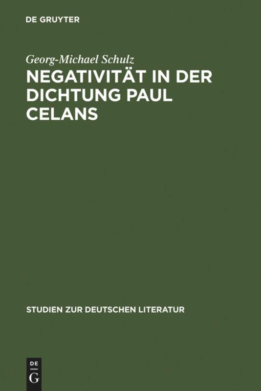 Vorderes Coverbild Negativität in der Dichtung Paul Celans