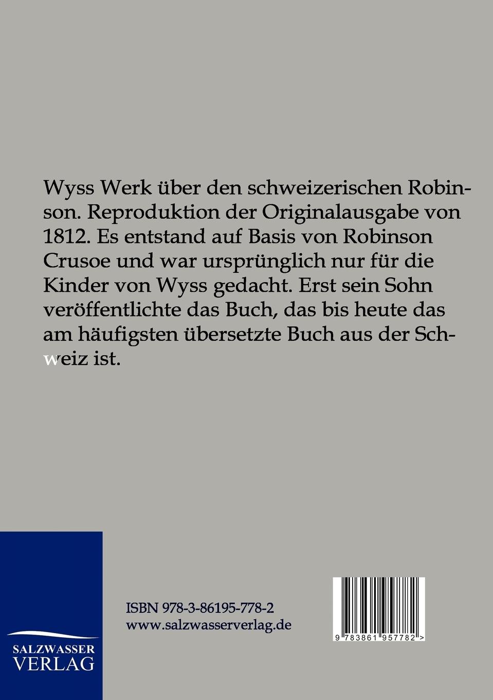 Rückseitencover Der schweizerische Robinson