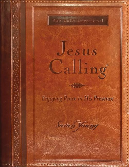 Vorderes Coverbild Jesus Calling, Large Text Brown Leathersoft, with Full Scriptures