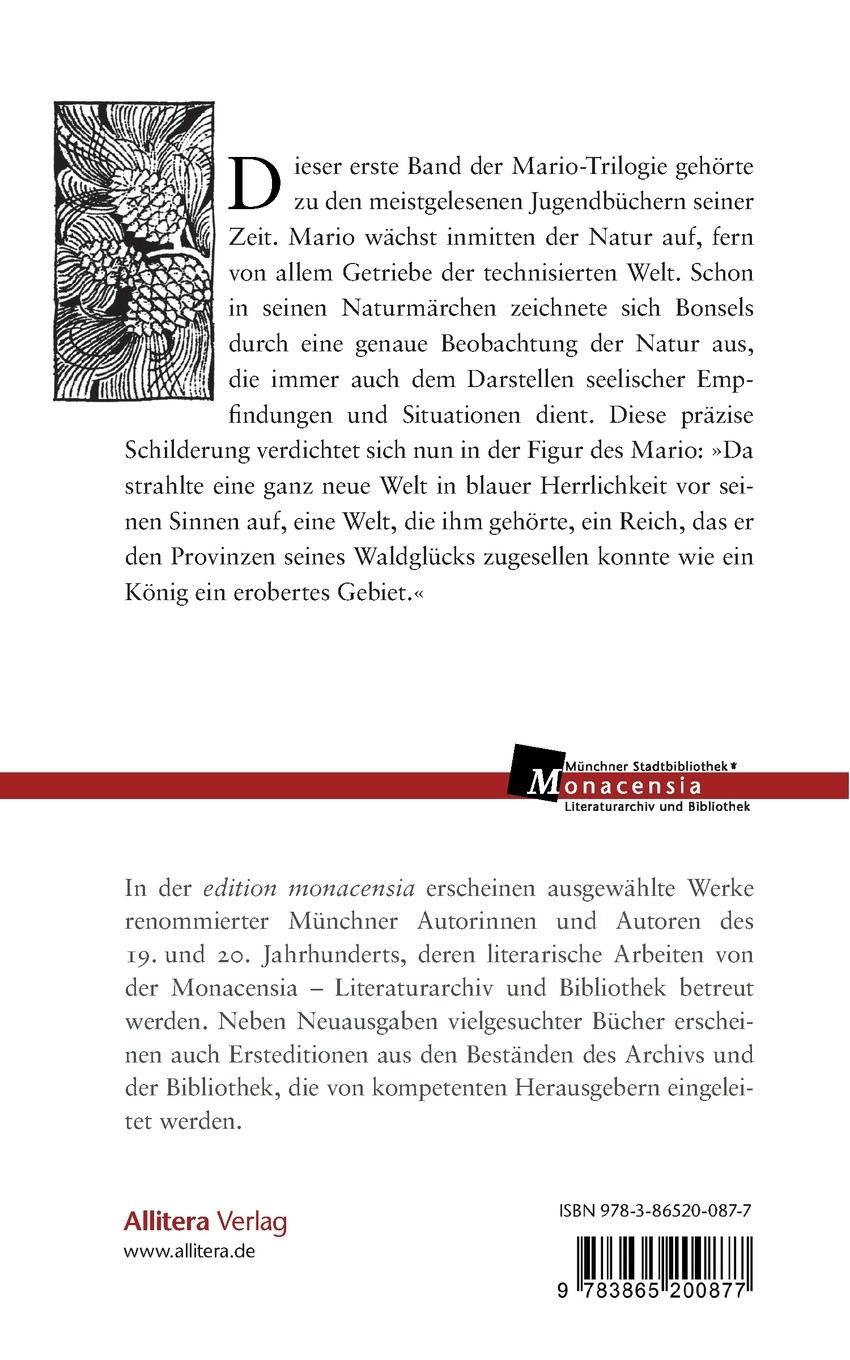 Rückseitencover Mario, ein Leben im Walde