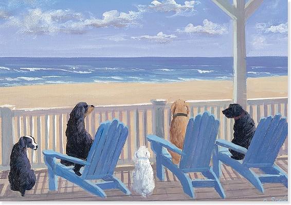 Vorderes Coverbild Dogs on Deck Chairs Note Cards