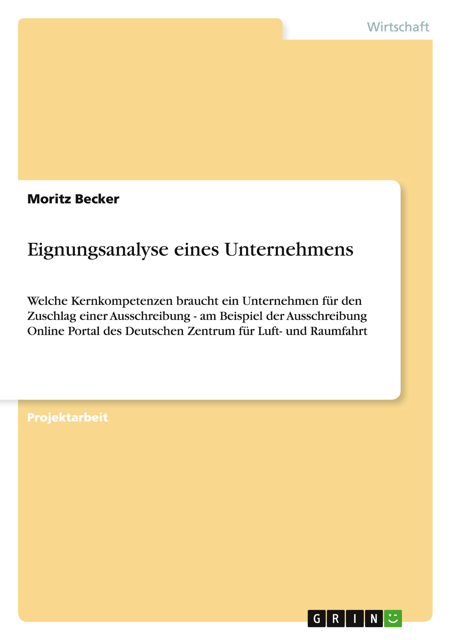 Vorderes Coverbild Eignungsanalyse eines Unternehmens