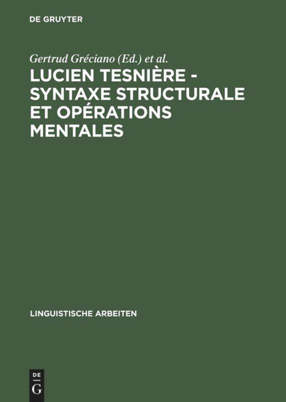 Vorderes Coverbild Lucien Tesnière - Syntaxe structurale et opérations mentales