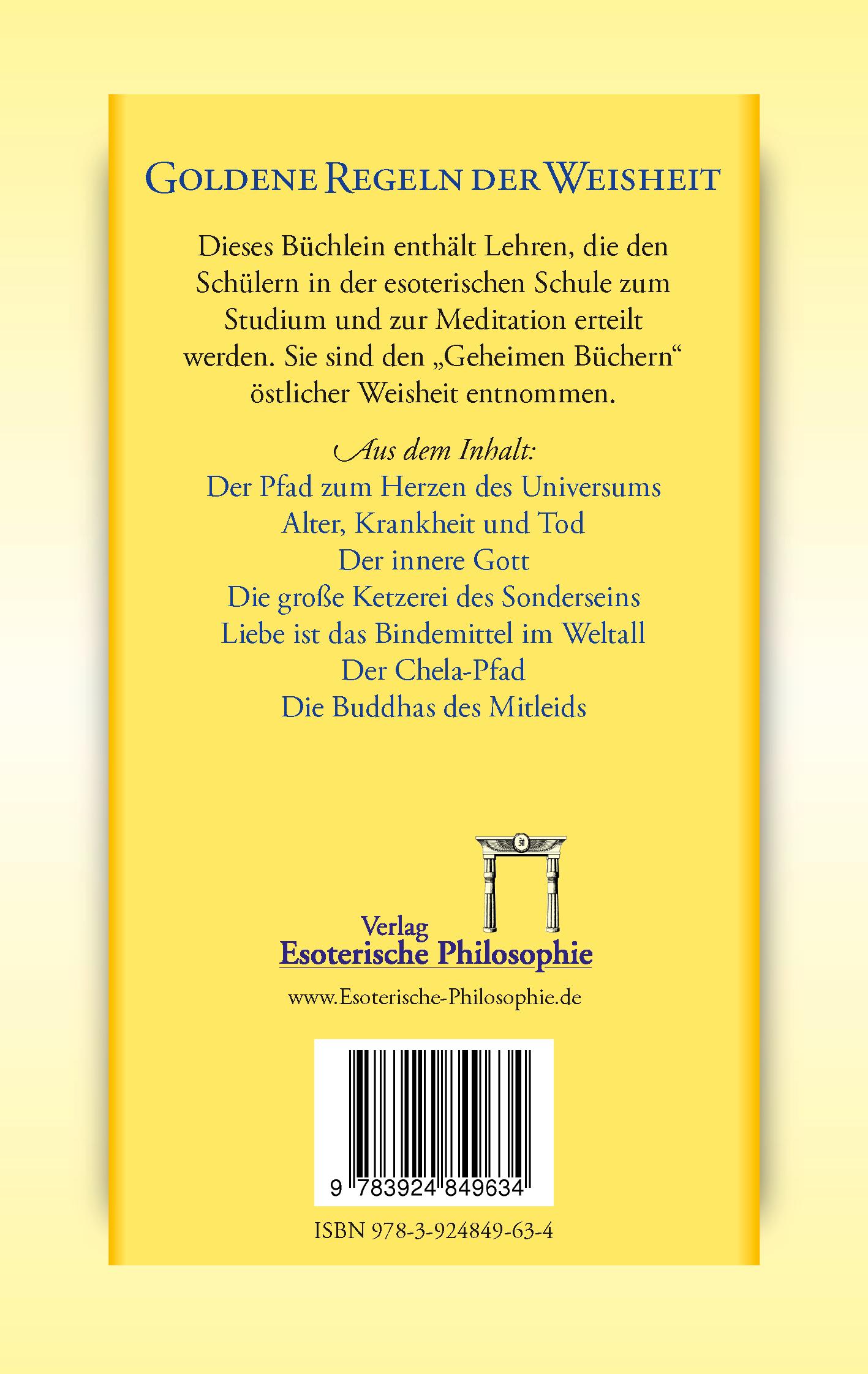 Rückseitencover Goldene Regeln der Weisheit
