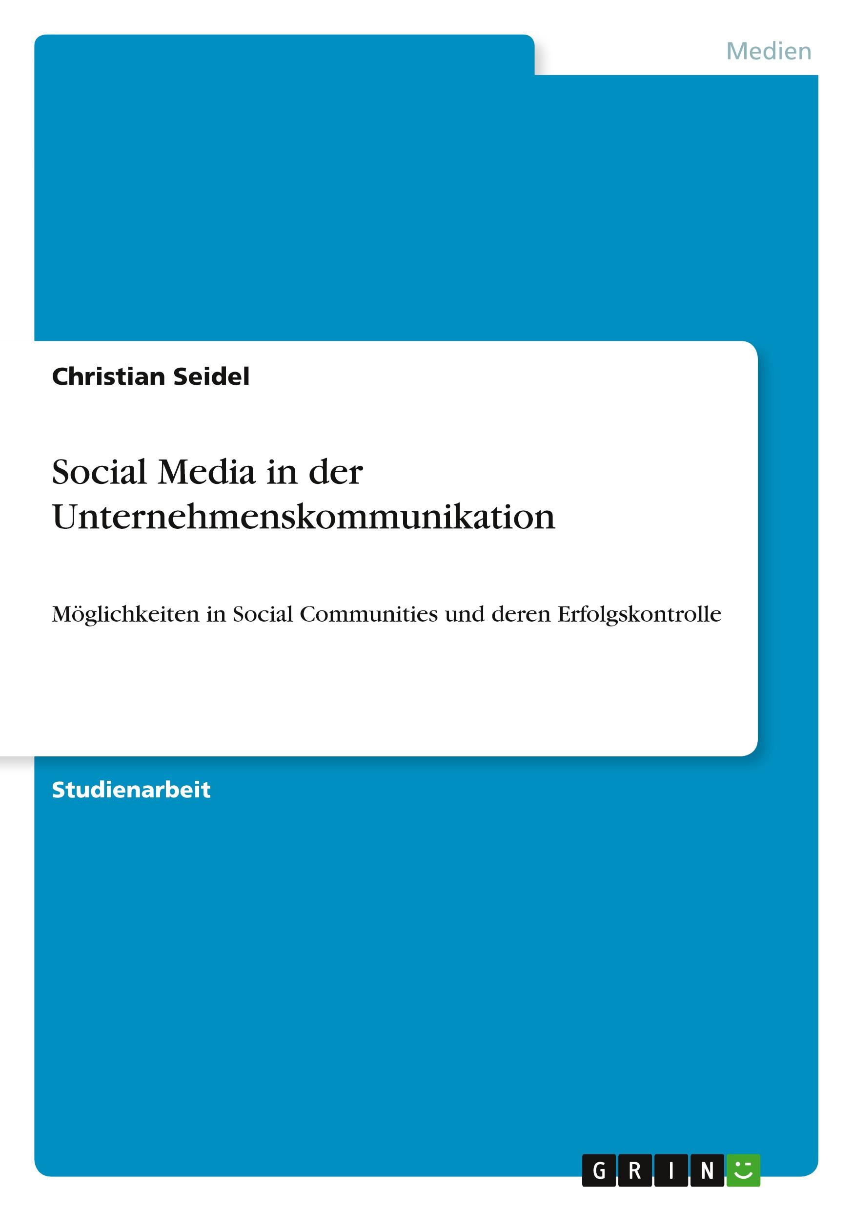 Vorderes Coverbild Social Media in der Unternehmenskommunikation