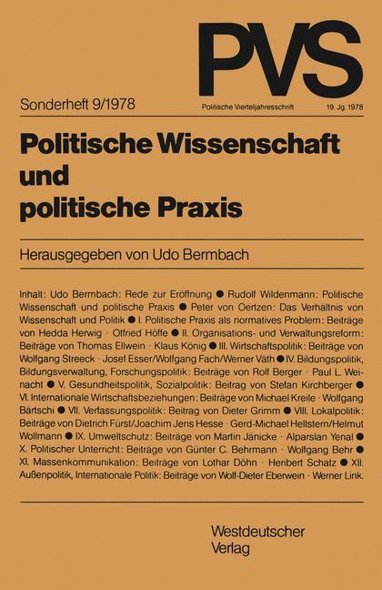 Vorderes Coverbild Politische Wissenschaft und politische Praxis