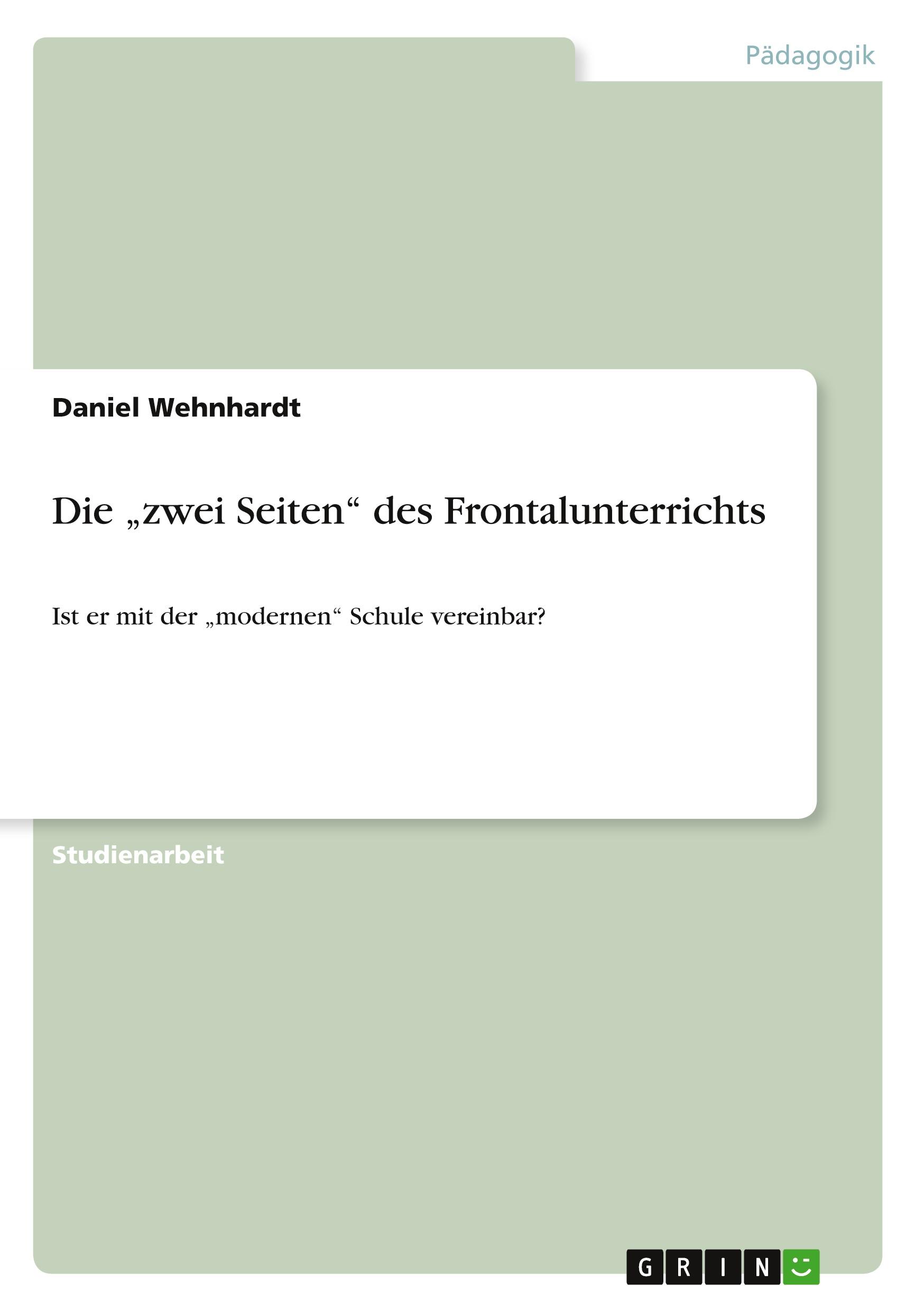 Vorderes Coverbild Die "zwei Seiten" des Frontalunterrichts