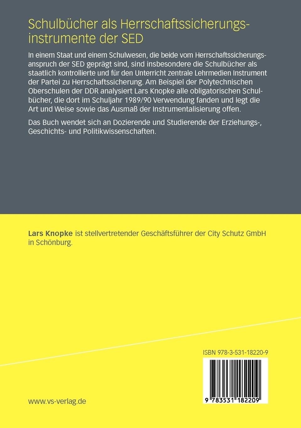 Rückseitencover Schulbücher als Herrschaftssicherungsinstrumente der SED