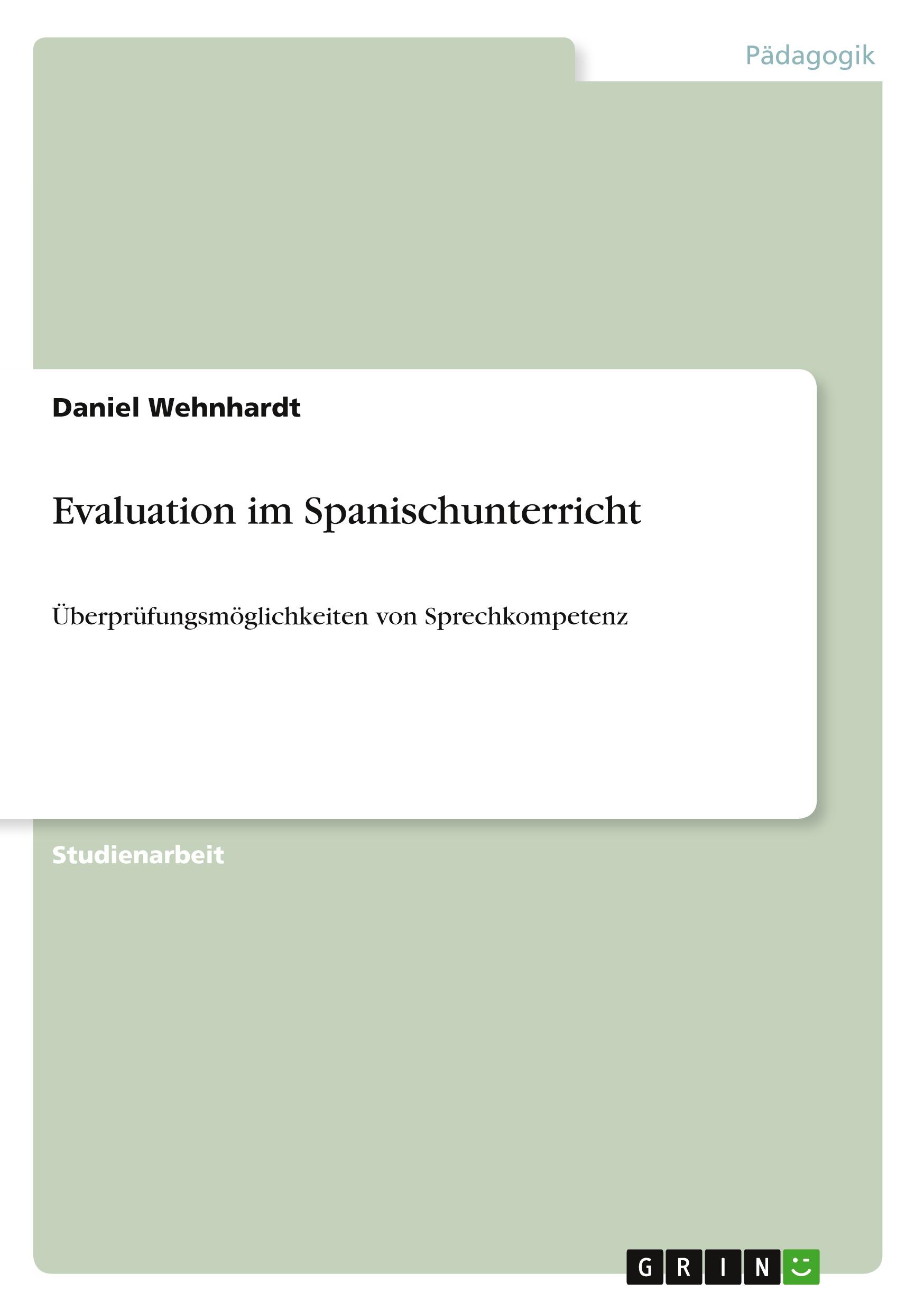 Vorderes Coverbild Evaluation im Spanischunterricht