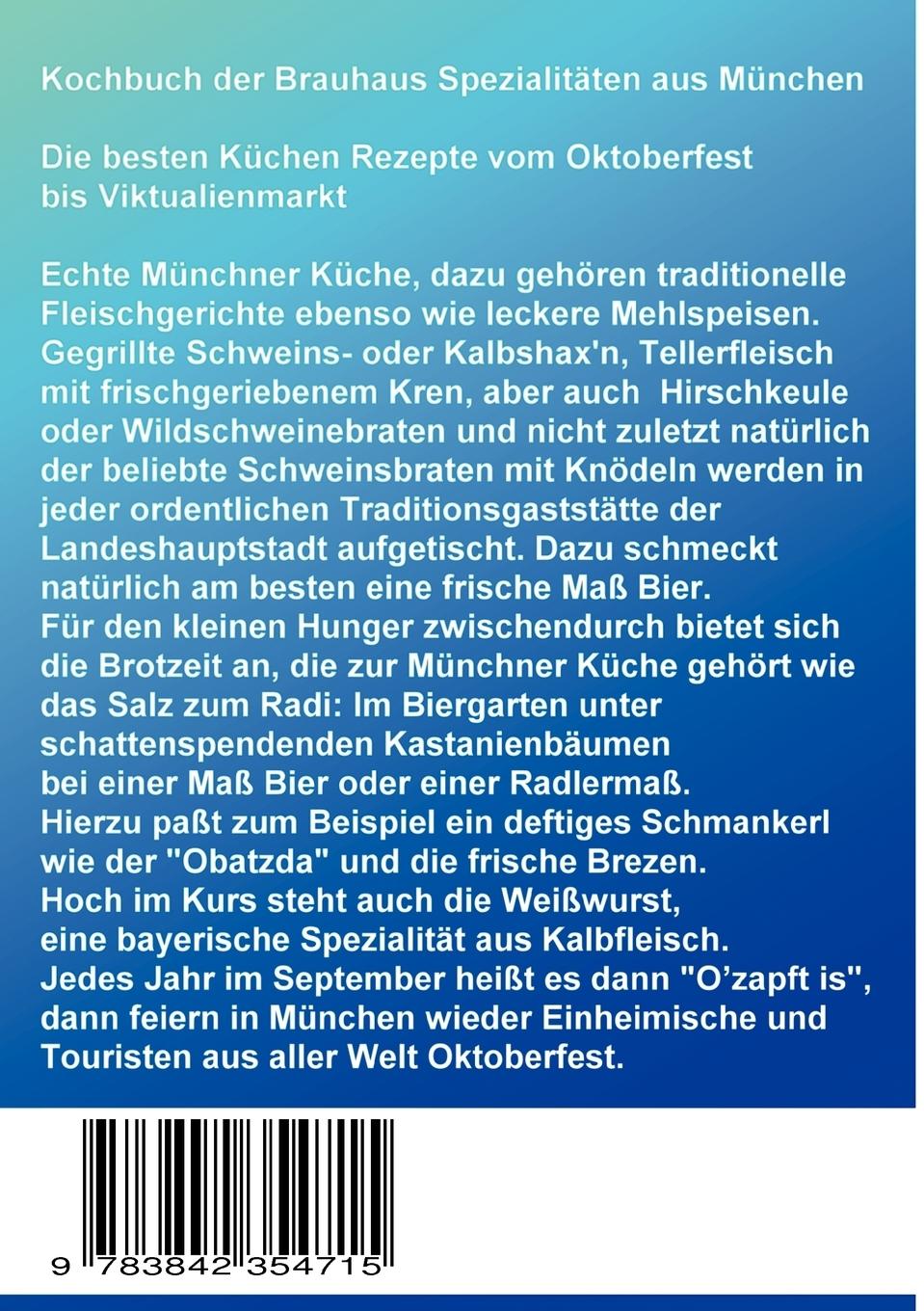 Rückseitencover Kochbuch der Brauhaus Spezialitäten aus München