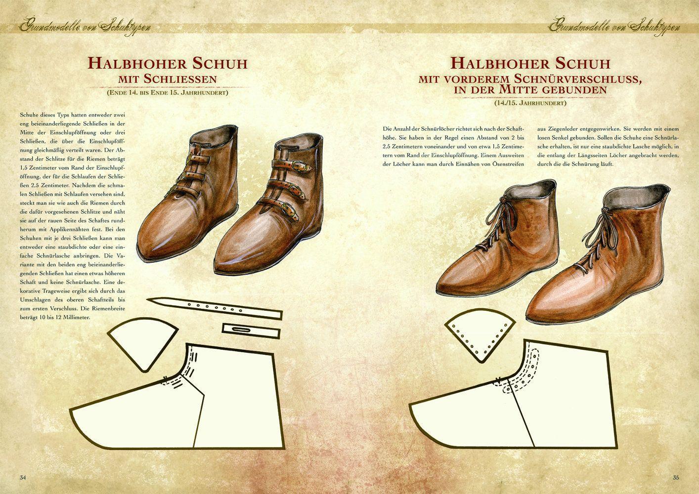 Beispielinhalt (Bild) Kleidung des Mittelalters selbst anfertigen - Schuhe des Hoch- und Spätmittelalters