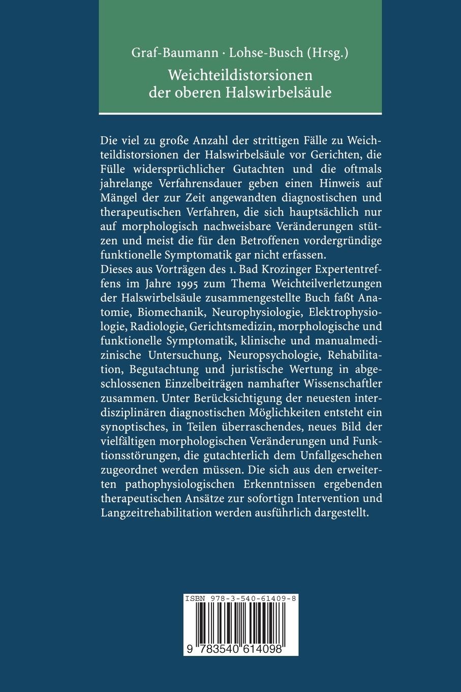 Rückseitencover Weichteildistorsionen der oberen Halswirbelsäule