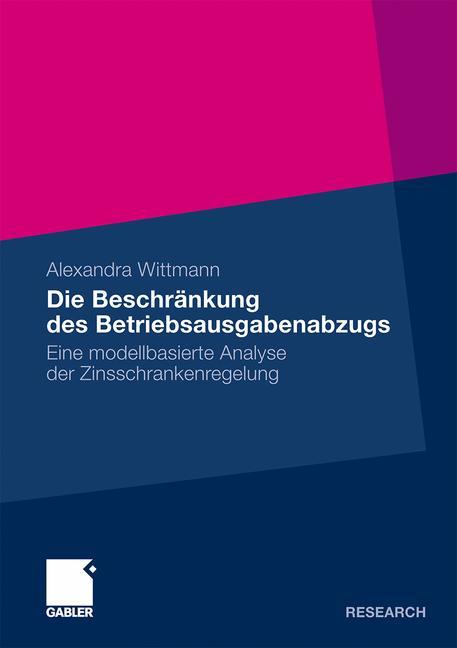 Vorderes Coverbild Die Beschränkung des Betriebsausgabenabzugs