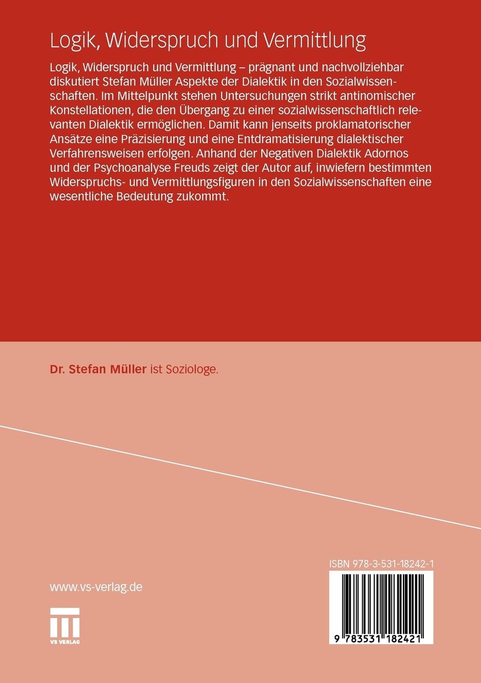 Rückseitencover Logik, Widerspruch und Vermittlung