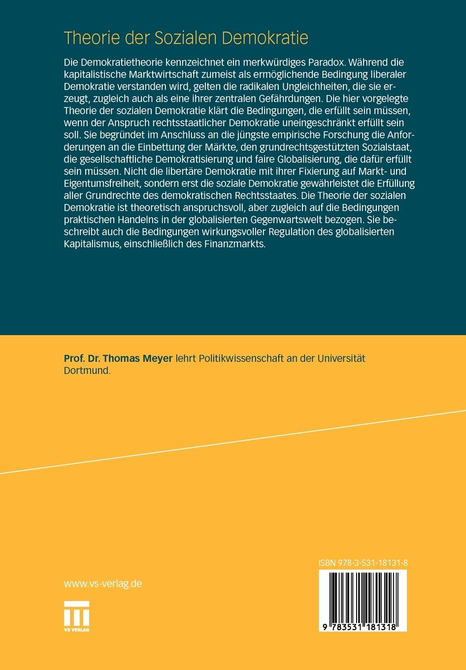 Rückseitencover Theorie der Sozialen Demokratie