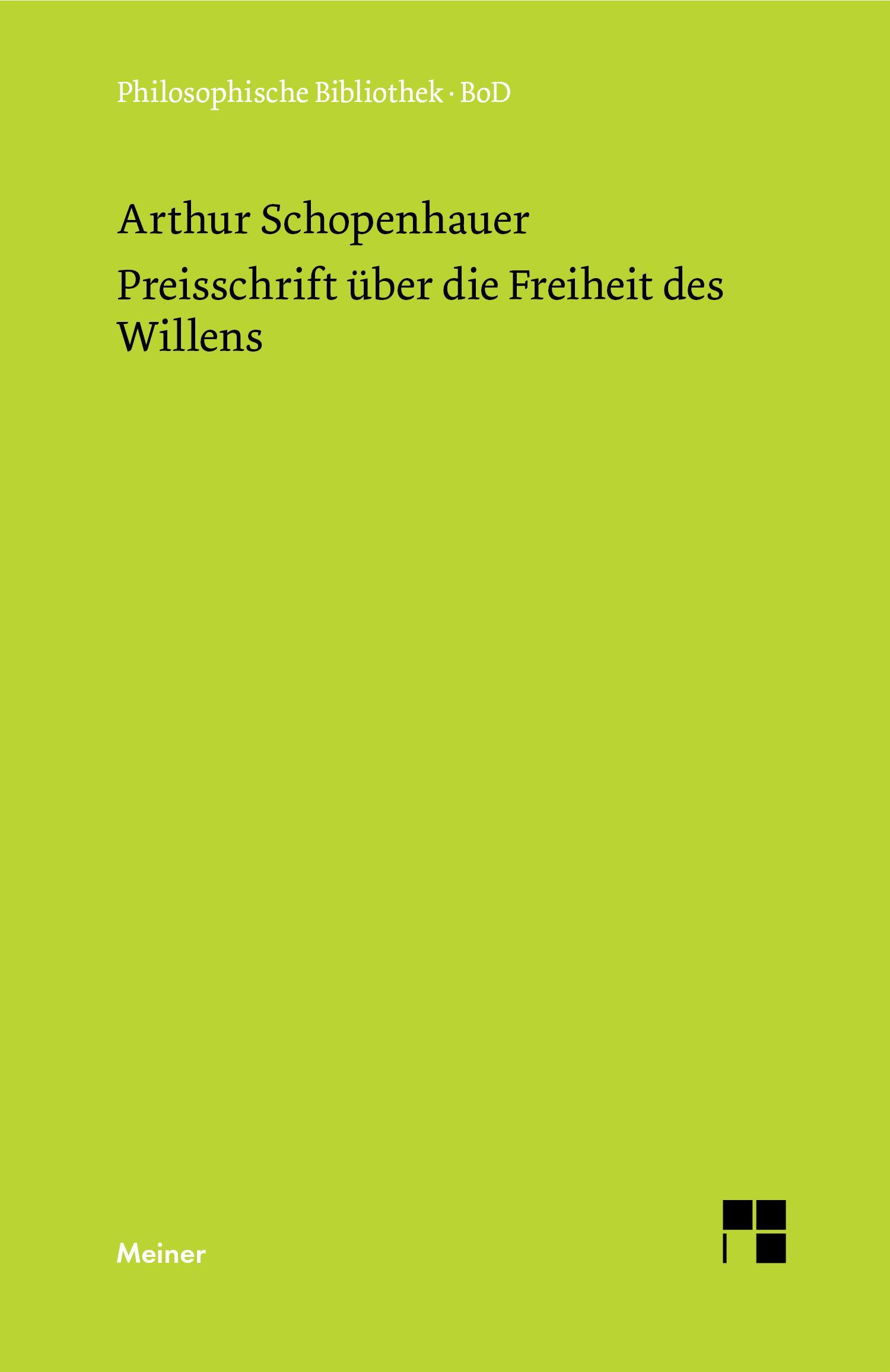 Vorderes Coverbild Preisschrift über die Freiheit des Willens